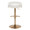 Grotto table in Gold Metal, White Velvet, back view, featuring swivel and adjustable height