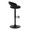 Grotto Upholstered Contemporary Adjustable Barstool in Black Metal and Black Velvet Fabric with Rounded T Footrest- Set of 3 — side view
