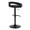 Grotto Upholstered Contemporary Adjustable Barstool in Black Metal and Black Velvet Fabric with Rounded T Footrest- Set of 3 — rear three-quarter view