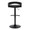 Grotto Upholstered Contemporary Adjustable Barstool in Black Metal and Black Velvet Fabric with Rounded T Footrest- Set of 3 — back view