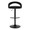 Grotto Upholstered Contemporary Adjustable Barstool in Black Metal and Black Velvet Fabric with Rounded T Footrest- Set of 3 — front view