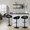Grotto Upholstered Contemporary Adjustable Barstool in Black Metal and Black Velvet Fabric with Rounded T Footrest- Set of 3 — lifestyle photo 1