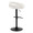 Grotto table in Black Metal, White Velvet Fabric, back and side view, featuring swivel and adjustable height