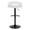 Grotto table in Black Metal, White Velvet Fabric, back view, featuring swivel and adjustable height