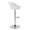 Grotto Upholstered Contemporary Adjustable Barstool in Chrome Metal and Velvet White Fabric with Rounded T Footrest- Set of 3 — side view