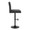 Hannah table in Black Metal, Black Fabric, side view, featuring swivel and adjustable height
