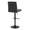Hannah table in Black Metal, Black Fabric, back and side view, featuring swivel and adjustable height