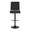 Hannah table in Black Metal, Black Fabric, front view, featuring swivel and adjustable height