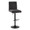Hank Contemporary Adjustable Barstool in Black Metal and Black Fabric with Rounded T Footrest- Set of 2 — product view