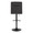Hank Contemporary Adjustable Barstool in Black Metal and Black Fabric with Rounded T Footrest- Set of 2 — back view