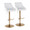 Hannah Transitional Adjustable Barstool with Swivel in Gold Metal and White Faux Leather with Rounded T Footrest- Set of 2 — pair view (photo 1)