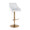 Hannah Transitional Adjustable Barstool with Swivel in Gold Metal and White Faux Leather with Rounded T Footrest- Set of 2 — product view