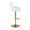 Hannah Transitional Adjustable Barstool with Swivel in Gold Metal and White Faux Leather with Rounded T Footrest- Set of 2 — side view