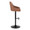Hannah Transitional Adjustable Barstool with Swivel in Black Metal and Camel Faux Leather with Rounded T Footrest- Set of 2 — side view