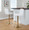 Henry table in Gold Metal, White Fabric, featuring swivel and upholstered seat
