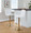 Henry table in Gold Metal, White Fabric, featuring swivel and upholstered seat