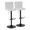 Henry Contemporary Adjustable Barstool with Swivel in Black Metal and White Fabric with Rounded T Footrest- Set of 2 — pair view