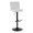 Henry Contemporary Adjustable Barstool with Swivel in Black Metal and White Fabric with Rounded T Footrest- Set of 2 — product view