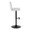 Henry Contemporary Adjustable Barstool with Swivel in Black Metal and White Fabric with Rounded T Footrest- Set of 2 — side view