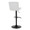 Henry Contemporary Adjustable Barstool with Swivel in Black Metal and White Fabric with Rounded T Footrest- Set of 2 — rear three-quarter view