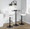Henry Contemporary Adjustable Barstool with Swivel in Black Metal and White Fabric with Rounded T Footrest- Set of 2 — lifestyle photo 3