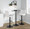 Henry Contemporary Adjustable Barstool with Swivel in Black Metal and White Fabric with Rounded T Footrest- Set of 2 — lifestyle photo 4