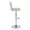 Henry table in Chrome Metal, Beige Fabric, side view, featuring swivel and upholstered seat