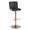 Henry table in Gold Metal, Black PU, product view, featuring swivel and adjustable height