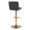 Henry table in Gold Metal, Black PU, back and side view, featuring swivel and adjustable height