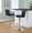 Henry table in Chrome Metal, Black PU, featuring swivel and adjustable height
