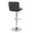 Henry table in Chrome Metal, Black PU, back and side view, featuring swivel and adjustable height