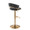 Jie table in Gold Metal, Black PU, back and side view, featuring swivel and adjustable height