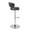 Jie table in Chrome Metal, Black PU, side view, featuring swivel and adjustable height
