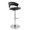 Jie table in Chrome Metal, Black PU, product view, featuring swivel and adjustable height
