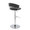 Jie table in Chrome Metal, Black PU, back and side view, featuring swivel and adjustable height