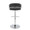 Jie table in Chrome Metal, Black PU, back view, featuring swivel and adjustable height