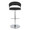 Jie table in Chrome Metal, Black PU, front view, featuring swivel and adjustable height