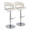 Jie table in Chrome Metal, White PU, coordinated set view, featuring swivel and adjustable height