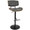 Lombardi Mid-Century Modern Adjustable Barstool in Walnut with Grey Faux Leather — product view