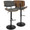 Lombardi Mid-Century Modern Adjustable Barstool in Walnut with Grey Faux Leather — lifestyle photo 1