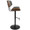 Lombardi Mid-Century Modern Adjustable Barstool in Walnut with Grey Faux Leather — side view