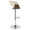 Vintage Mod Mid-Century Modern Adjustable Barstool with Swivel in Chrome Metal, Walnut Wood and Cream Fabric with Rounded T Footrest — side view