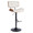 Lombardi table in Black Metal, Walnut Wood, Cream PU, product view, featuring swivel and adjustable height