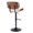 Lombardi table in Black Metal, Walnut Wood, Cream PU, back and side view, featuring swivel and adjustable height