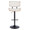 Lombardi table in Black Metal, Walnut Wood, Cream PU, front view, featuring swivel and adjustable height