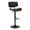 Lombardi Mid-Century Modern Adjustable Barstool with Swivel in Black Metal, Walnut Wood and Espresso Faux Leather with Straight T Footrest- Set of 2 — product view