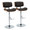 Lombardi Mid-Century Modern Adjustable Barstool with Swivel in Chrome Metal, Walnut Wood and Espresso Faux Leather with Straight T Footrest- Set of 2 — pair view