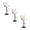 Lombardi Mid-Century Modern Adjustable Barstool with Swiviel in Black Metal, Walnut Wood and Cream Faux Leather with Straight T Footrest- Set of 3 — pair view