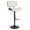 Lombardi Mid-Century Modern Adjustable Barstool with Swiviel in Black Metal, Walnut Wood and Cream Faux Leather with Straight T Footrest- Set of 3 — product view