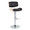 Lombardi Contemporary Adjustable Barstool with Swivel in Chrome Metal, Natural Wood and Black Faux Leather with Straight T Footrest- Set of 2 — product view